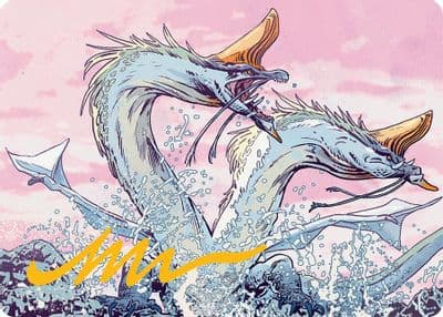 Twinmaw Stormbrood Art Card 39 54 Gold Stamped Signature Art Series: Tarkir: Dragonstorm Magic card