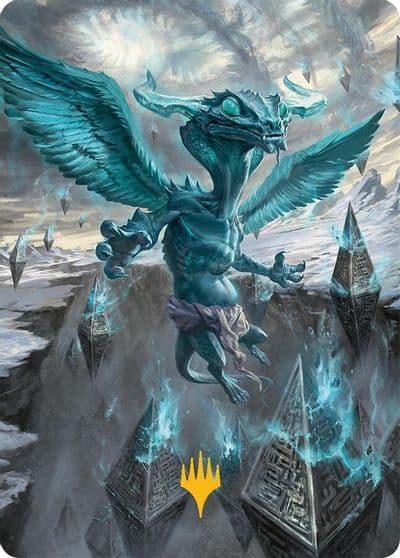 Ugin Eye of the Storms Art Card 47 54 Gold Stamped Planeswalker Symbol Art Series: Tarkir: Dragonstorm Magic card