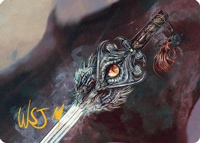 Dragonfire Blade Art Card 40 54 Gold Stamped Signature Art Series: Tarkir: Dragonstorm Magic card