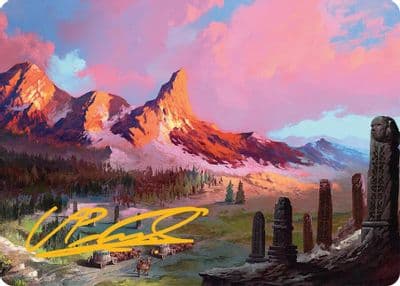 Rugged Highlands Art Card 29 54 Gold Stamped Signature Art Series: Tarkir: Dragonstorm Magic card