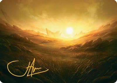 Plains Art Card 31 54 Gold Stamped Signature Art Series: Tarkir: Dragonstorm Magic card