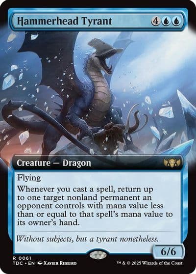 Hammerhead Tyrant Extended Art Commander: Tarkir: Dragonstorm Magic card