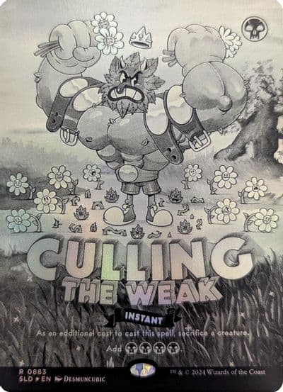 Culling the Weak Black and White Foil Secret Lair Drop Series Magic card