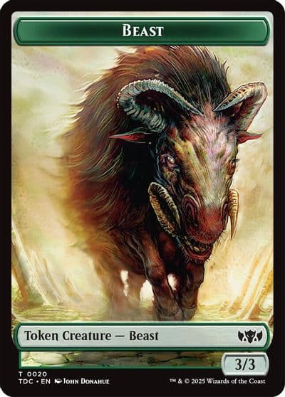 Beast Treasure Double Sided Token Commander: Tarkir: Dragonstorm Magic card