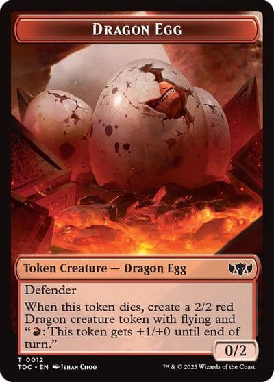 Dragon Egg Dragon 0013 Double Sided Token Commander: Tarkir: Dragonstorm Magic card