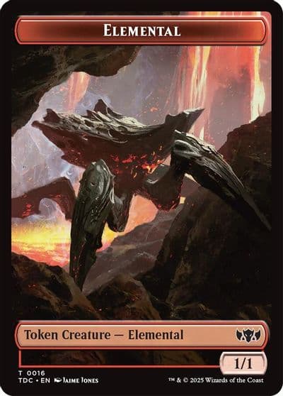 Elemental 0016 Gold Double Sided Token Commander: Tarkir: Dragonstorm Magic card