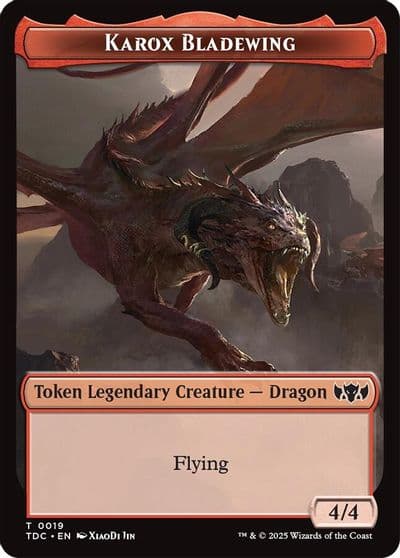 Karox Bladewing Copy Double Sided Token Commander: Tarkir: Dragonstorm Magic card