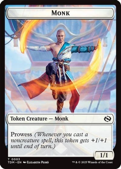 Monk Treasure Double Sided Token Tarkir: Dragonstorm Magic card