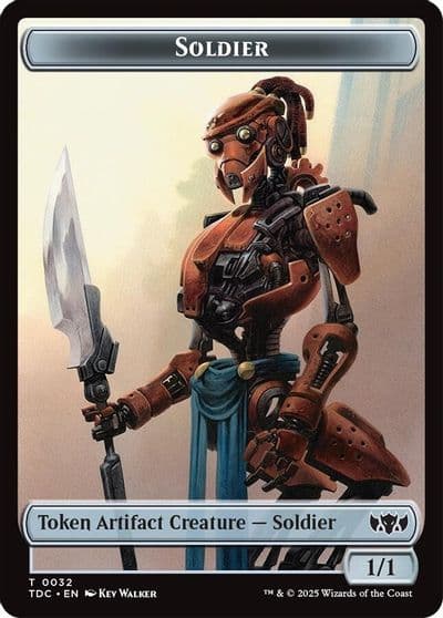 Soldier 0032 Copy Double Sided Token Commander: Tarkir: Dragonstorm Magic card