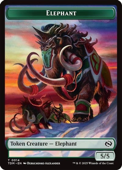 Elephant Treasure Double Sided Token Tarkir: Dragonstorm Magic card