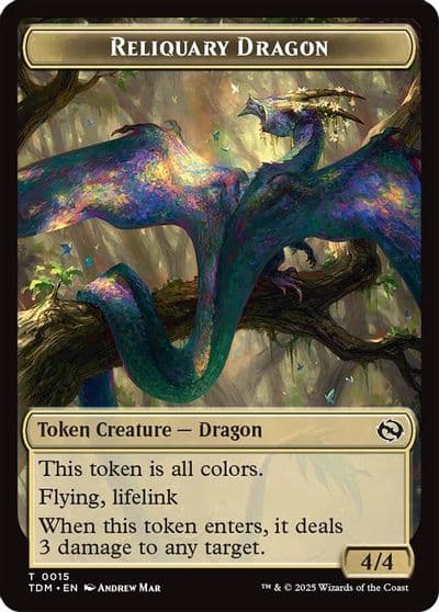 Reliquary Dragon Dragon 0011 Double Sided Token Tarkir: Dragonstorm Magic card