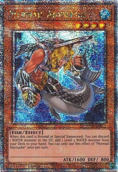 Mermail Abysspike Quarter Century Secret Rare Quarter Century Stampede Yu-Gi-Oh! card