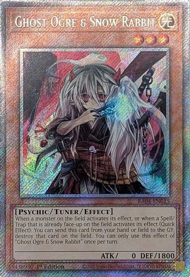 Ghost Ogre and Snow Rabbit Platinum Secret Rare Quarter Century Stampede Yu-Gi-Oh! card