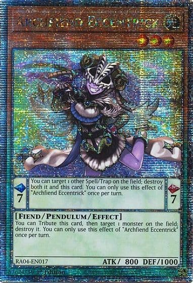 Archfiend Eccentrick Quarter Century Secret Rare Quarter Century Stampede Yu-Gi-Oh! card