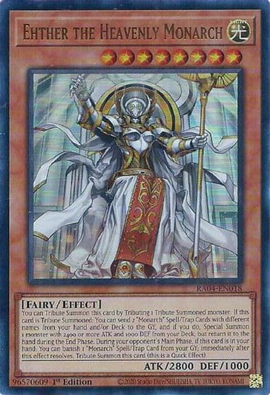 Ehther the Heavenly Monarch UR Quarter Century Stampede Yu-Gi-Oh! card