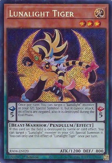 Lunalight Tiger Secret Rare Quarter Century Stampede Yu-Gi-Oh! card