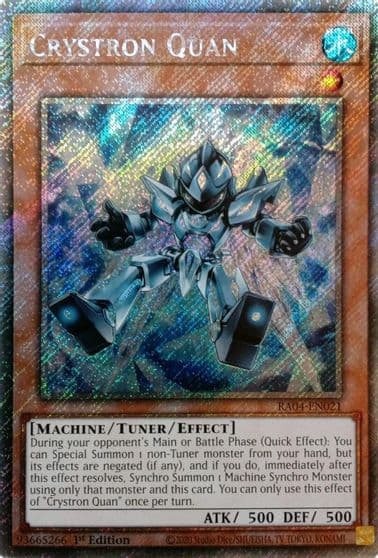 Crystron Quan Platinum Secret Rare Quarter Century Stampede Yu-Gi-Oh! card