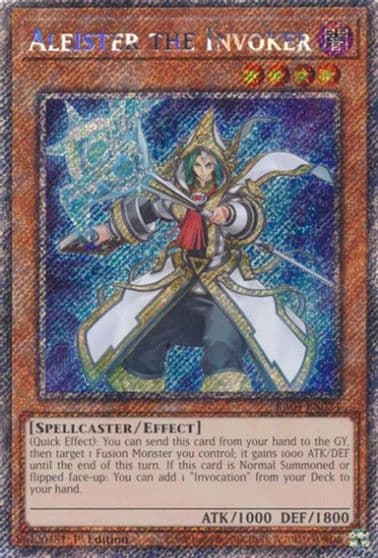 Aleister the Invoker Alternate Art Platinum Secret Rare Quarter Century Stampede Yu-Gi-Oh! card