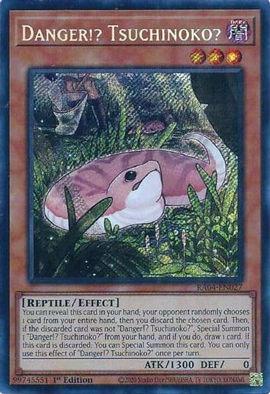 Danger Tsuchinoko Secret Rare Quarter Century Stampede Yu-Gi-Oh! card