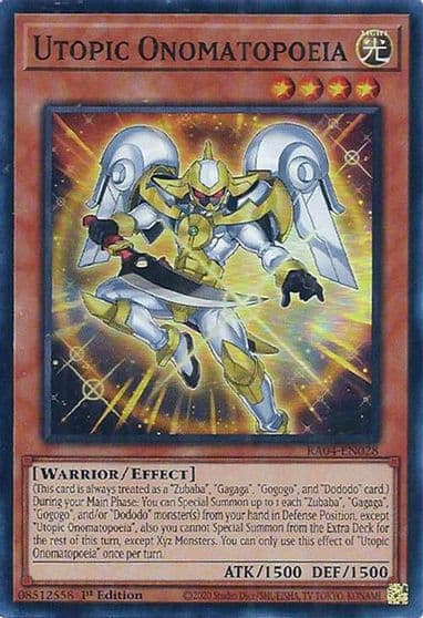Utopic Onomatopoeia Quarter Century Stampede Yu-Gi-Oh! card
