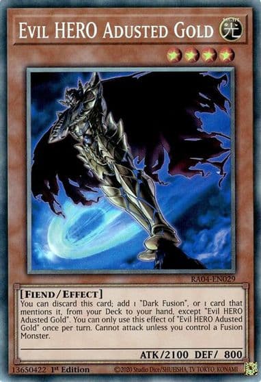 Evil HERO Adusted Gold PCR Quarter Century Stampede Yu-Gi-Oh! card