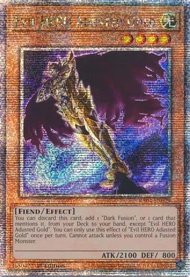 Evil HERO Adusted Gold Quarter Century Secret Rare Quarter Century Stampede Yu-Gi-Oh! card