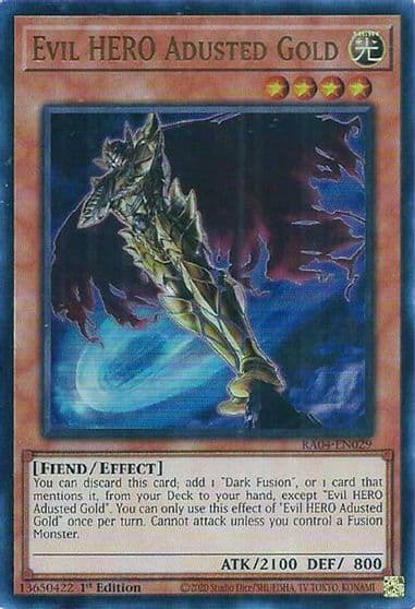 Evil HERO Adusted Gold UR Quarter Century Stampede Yu-Gi-Oh! card