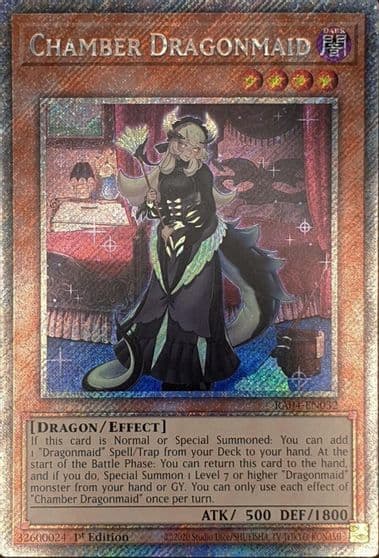 Chamber Dragonmaid Platinum Secret Rare Quarter Century Stampede Yu-Gi-Oh! card