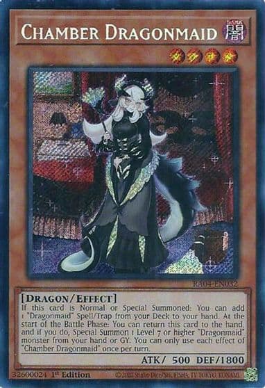 Chamber Dragonmaid Secret Rare Quarter Century Stampede Yu-Gi-Oh! card