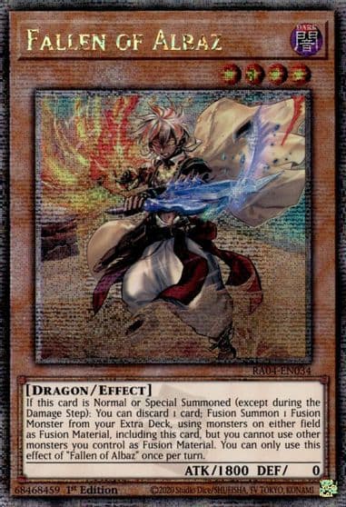 Fallen of Albaz New Art Quarter Century Secret Rare Quarter Century Stampede Yu-Gi-Oh! card