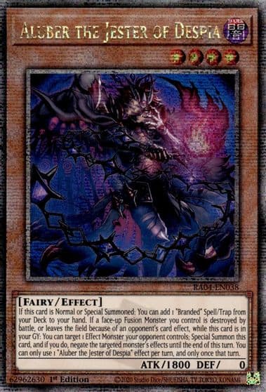 Aluber the Jester of Despia New Art Quarter Century Secret Rare Quarter Century Stampede Yu-Gi-Oh! card