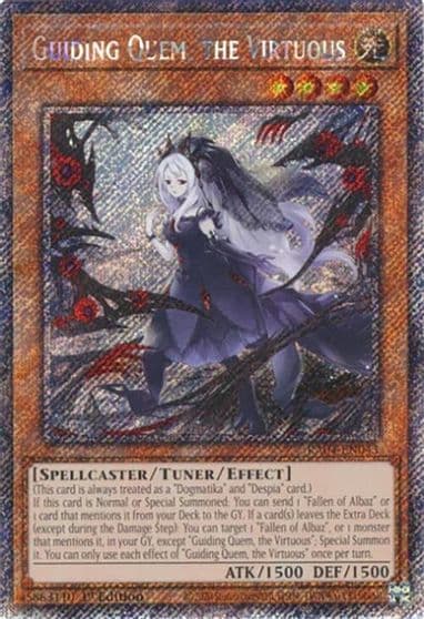 Guiding Quem the Virtuous Platinum Secret Rare Quarter Century Stampede Yu-Gi-Oh! card