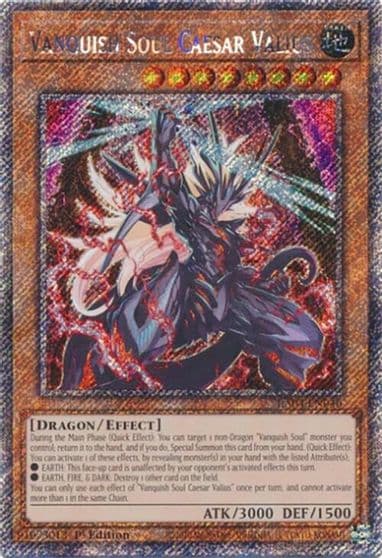 Vanquish Soul Caesar Valius Platinum Secret Rare Quarter Century Stampede Yu-Gi-Oh! card