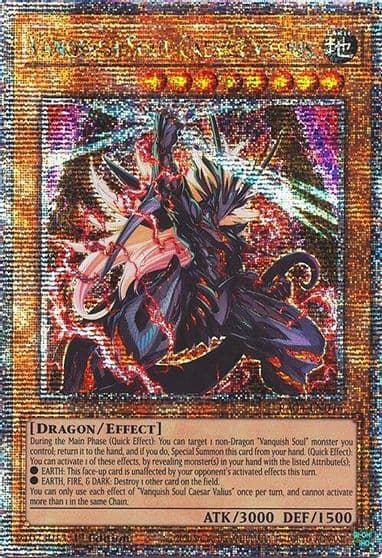Vanquish Soul Caesar Valius Quarter Century Secret Rare Quarter Century Stampede Yu-Gi-Oh! card