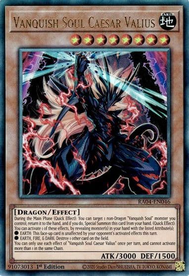 Vanquish Soul Caesar Valius PUR Quarter Century Stampede Yu-Gi-Oh! card