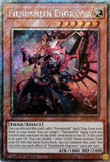 Fiendsmith Engraver Platinum Secret Rare Quarter Century Stampede Yu-Gi-Oh! card