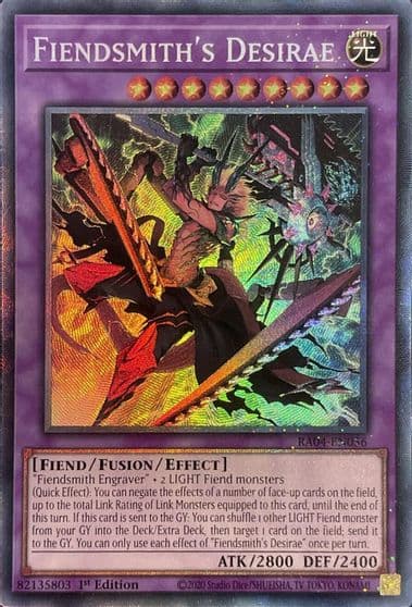 Fiendsmiths Desirae PCR Quarter Century Stampede Yu-Gi-Oh! card