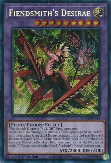 Fiendsmiths Desirae Secret Rare Quarter Century Stampede Yu-Gi-Oh! card