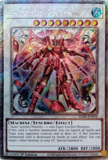 Crystron Phoenix Platinum Secret Rare Quarter Century Stampede Yu-Gi-Oh! card