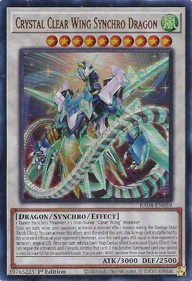 Crystal Clear Wing Synchro Dragon UR Quarter Century Stampede Yu-Gi-Oh! card