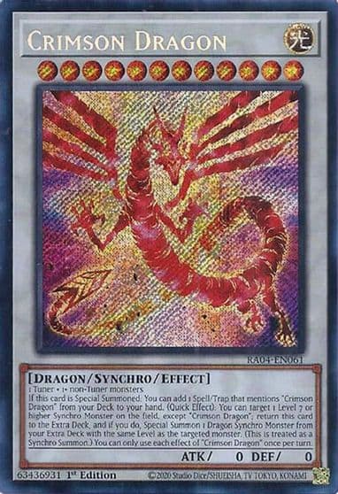 Crimson Dragon Secret Rare Quarter Century Stampede Yu-Gi-Oh! card