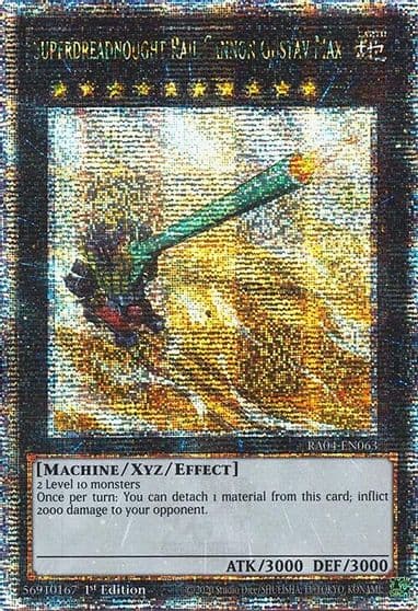 Superdreadnought Rail Cannon Gustav Max Quarter Century Secret Rare Quarter Century Stampede Yu-Gi-Oh! card