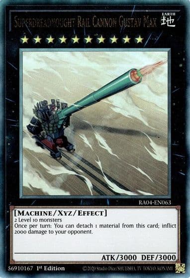 Superdreadnought Rail Cannon Gustav Max PUR Quarter Century Stampede Yu-Gi-Oh! card