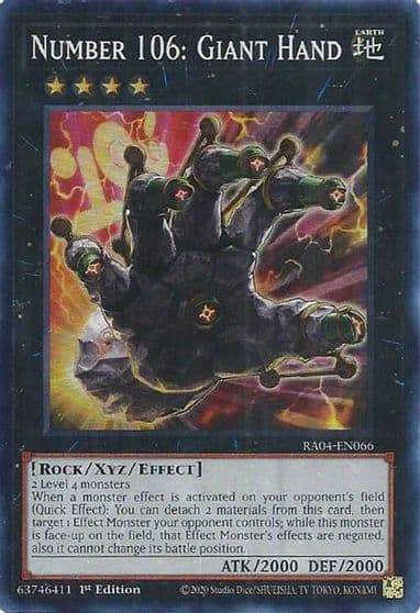 Number 106 Giant Hand Quarter Century Stampede Yu-Gi-Oh! card