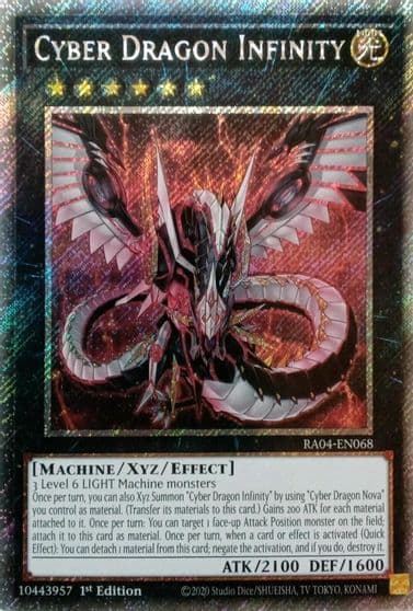 Cyber Dragon Infinity Platinum Secret Rare Quarter Century Stampede Yu-Gi-Oh! card