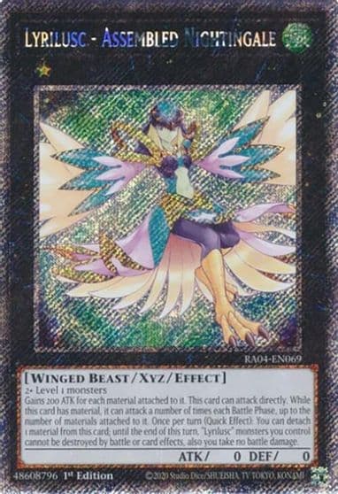 Lyrilusc Assembled Nightingale Platinum Secret Rare Quarter Century Stampede Yu-Gi-Oh! card
