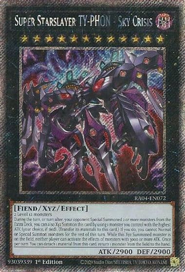 Super Starslayer TY PHON Sky Crisis Platinum Secret Rare Quarter Century Stampede Yu-Gi-Oh! card