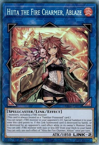 Hiita the Fire Charmer Ablaze PCR Quarter Century Stampede Yu-Gi-Oh! card