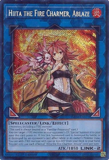 Hiita the Fire Charmer Ablaze Secret Rare Quarter Century Stampede Yu-Gi-Oh! card