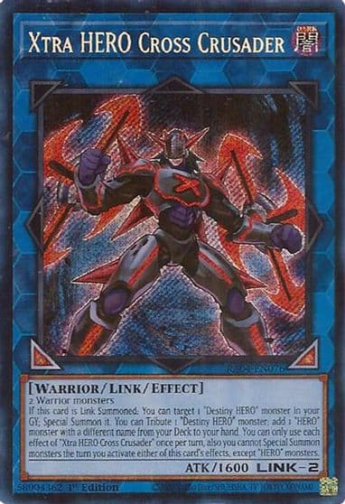 Xtra HERO Cross Crusader Secret Rare Quarter Century Stampede Yu-Gi-Oh! card